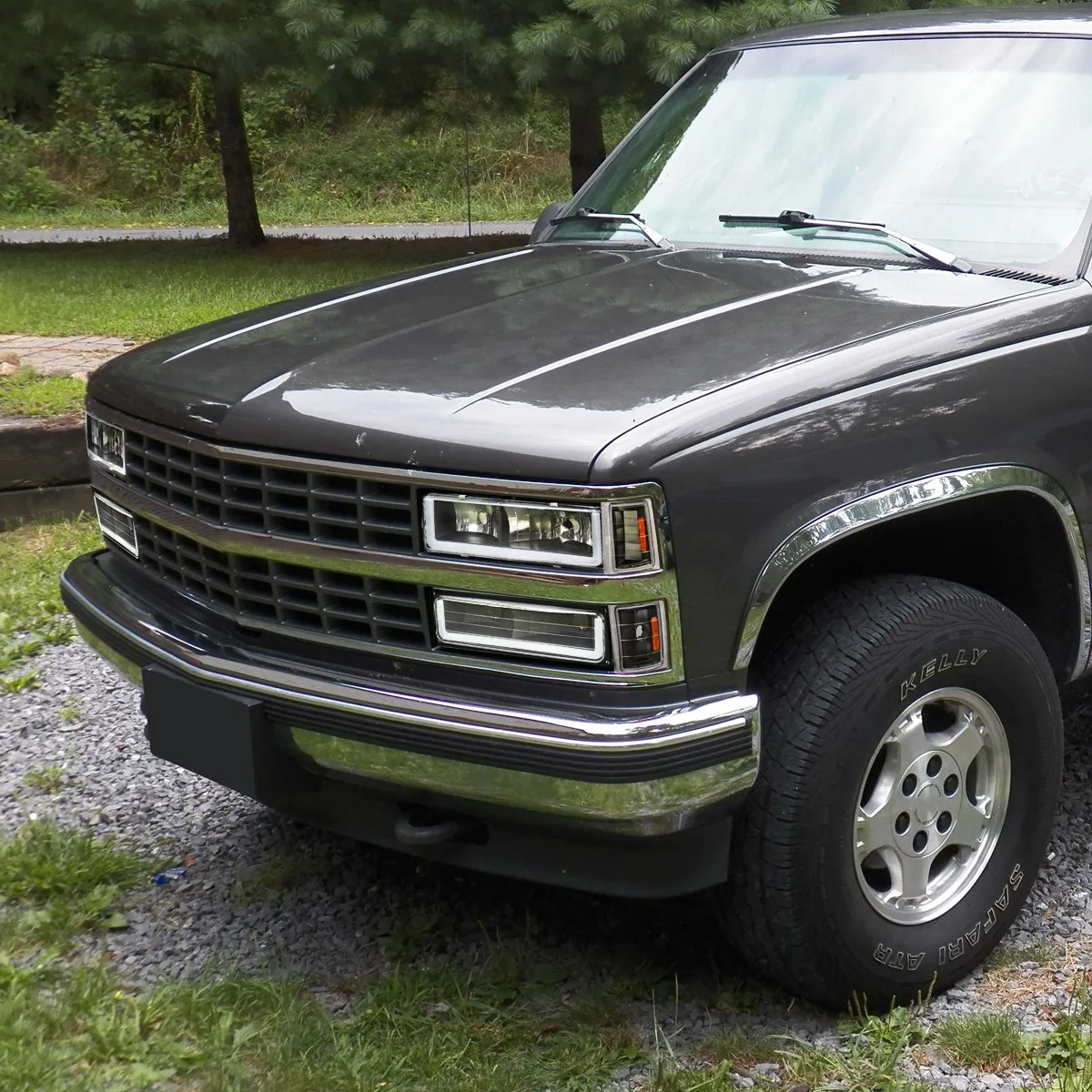 

Black Bumper Lights Fits 1988-1998 Chevy C10 GMC C/K Lamps LED Strip Tube LH+RH
