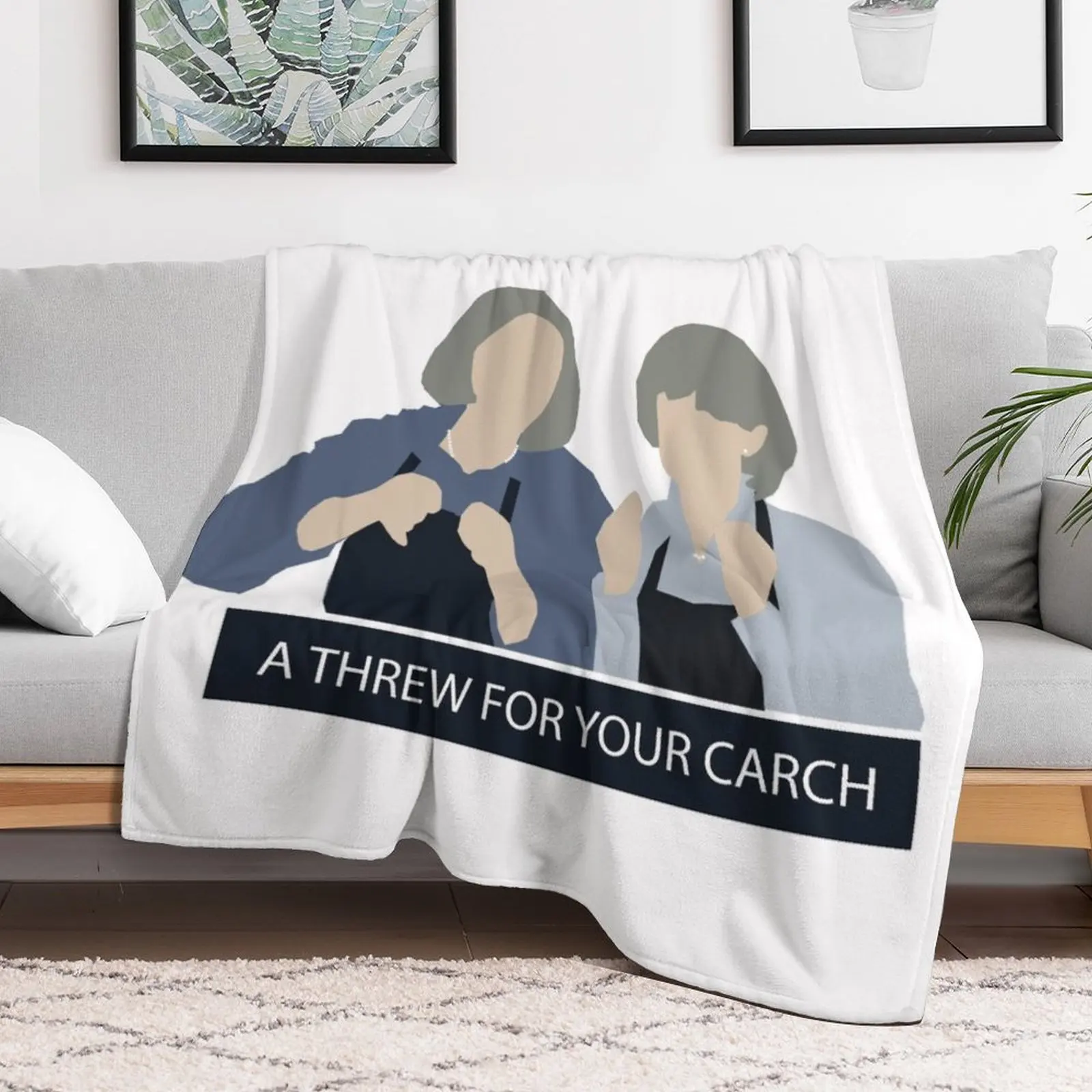 Prude and Trude - Kath and Kim Throw Blanket Moving Giant Sofa Decorative Sofas Beach Blankets