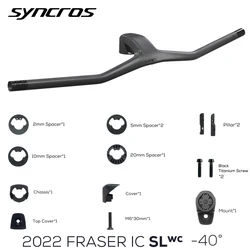 SYNCROS FRASER IC SL WC For Sparks Frame 740MM -40° Full Carbon Fibre Integrated Cockpit MTB Handlebar Titanium screws