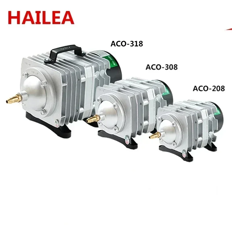 Hailea ACO-208 ACO-308 ACO-318 electromagnetic air compressor portable koi fish tank bubble Aquarium air pump pond aerator