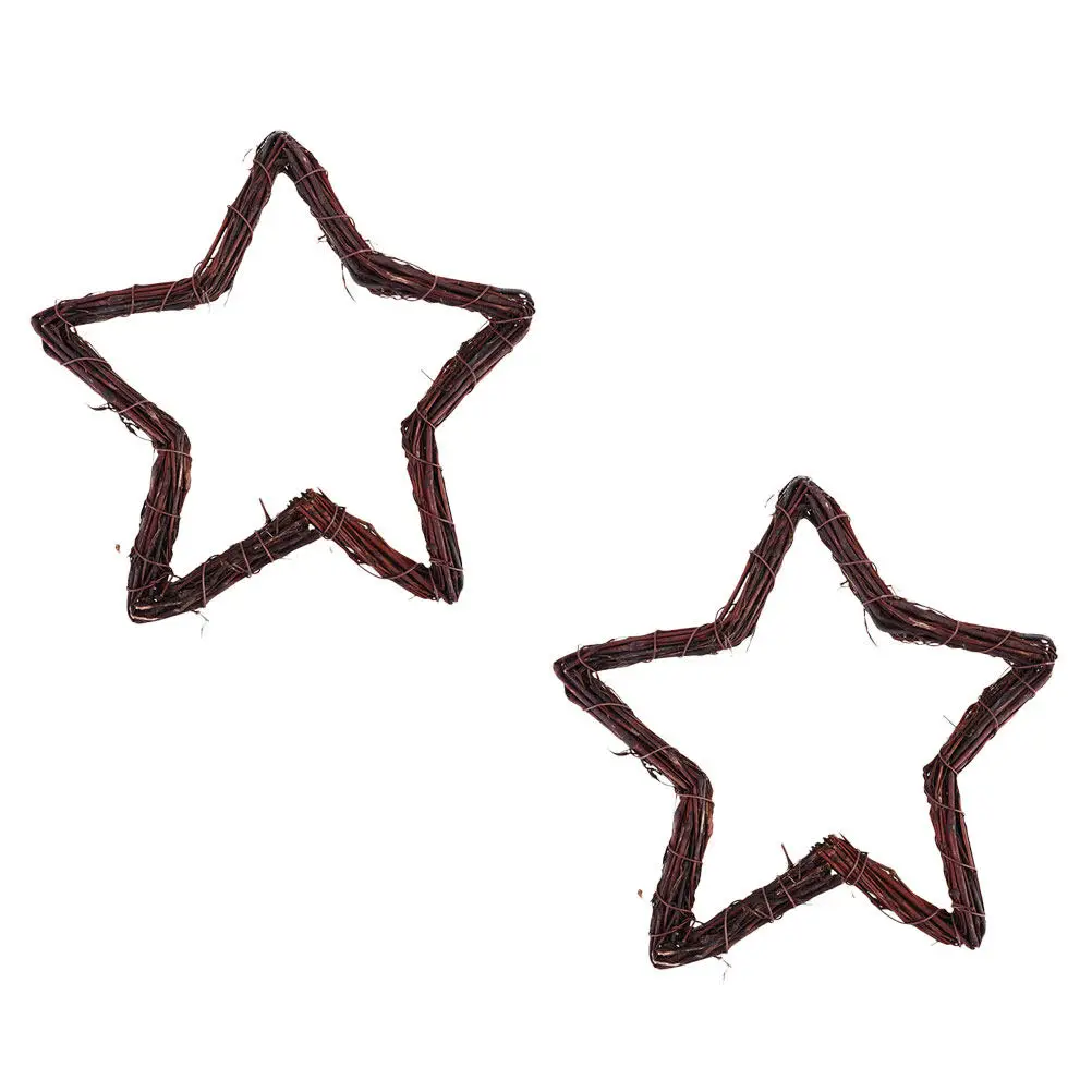

2Pcs Star Shaped Rattan Wreath Frames for DIY Christmas Garland Floral Arranging Holder Natural Door Wall Photo Backdrop
