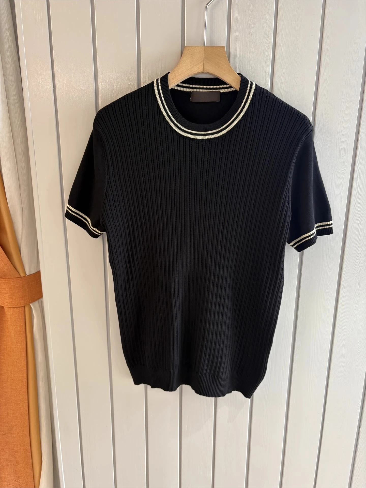 

Italy LP 25ss solid color breathable crew neck knitted sweater casual short-sleeved T-shirt