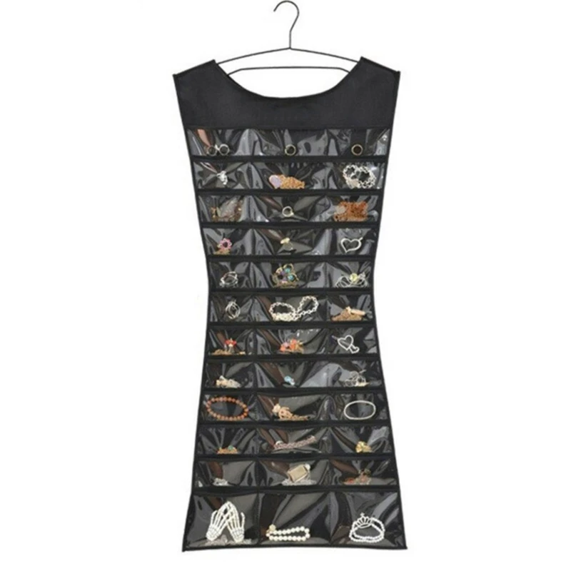 Jewelry Storage Bag Foldable Clear Double Sided Necklace Earring Rings