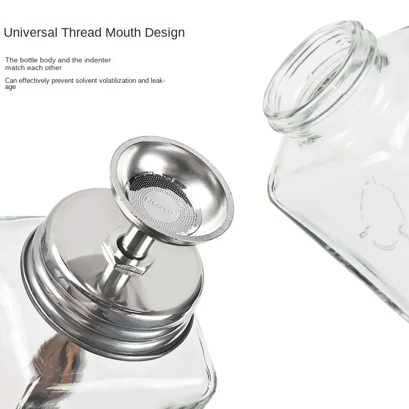 Nail glass bottle press funnel press type alcohol bottle nail remover water empty bottle cleaning liquid crystal hydraulic 180ml