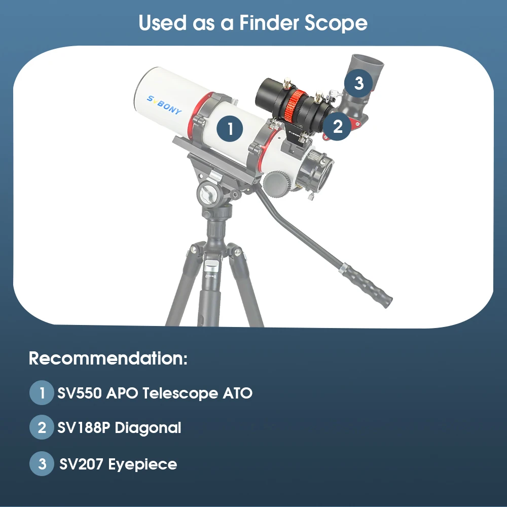 SVBONY SV165 Mini 40mm F/4 Guide Scope 1.25”&T2 für Deep-Sky-Fotografie, 6-Punkt-Führungsscope-Ringe, CNC-gefräst aus Aluminiumlegierung – Detail 14