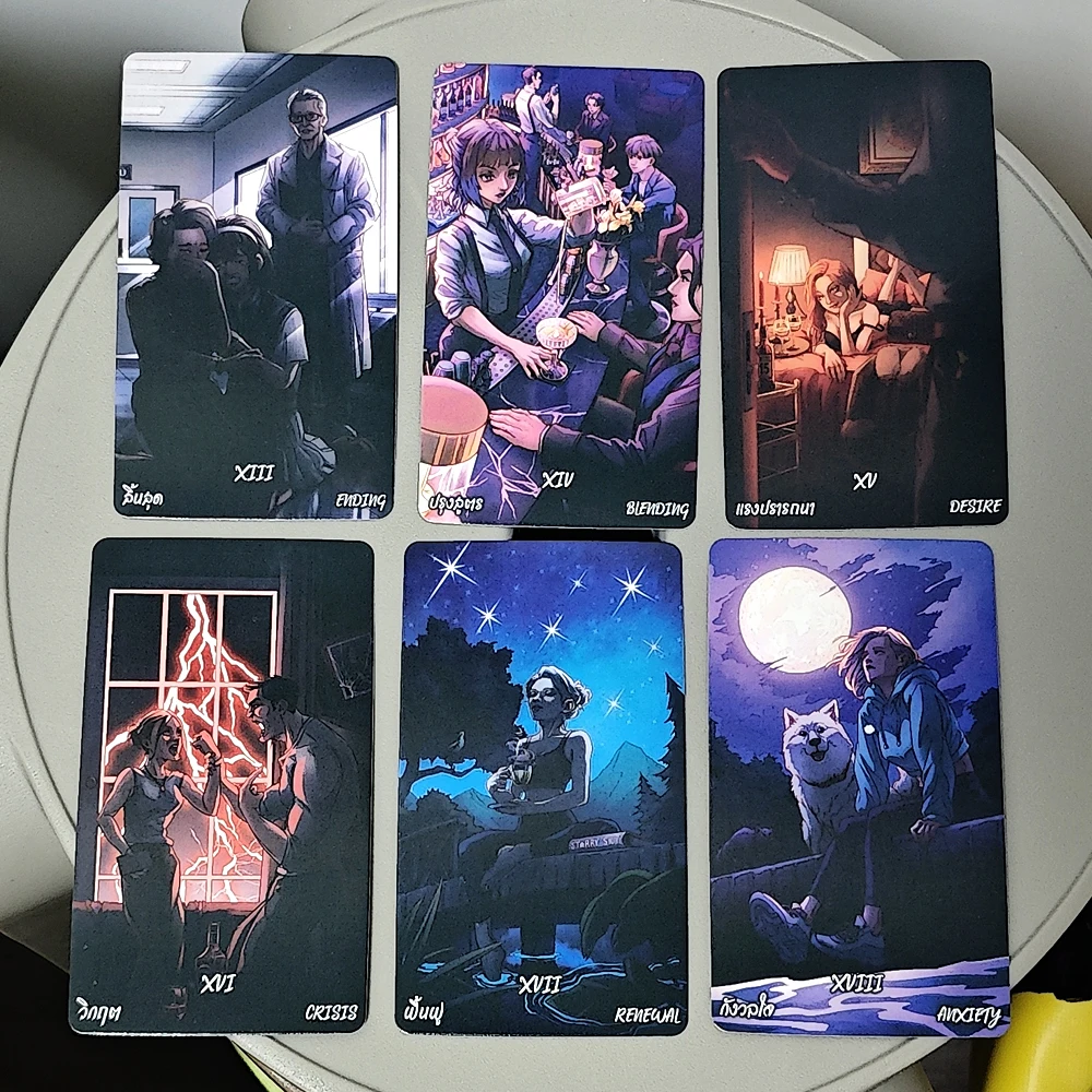 Lucky In Love Tarot Deck 10.3*6cm Based on Rider Waite System Anime Themed 78 Pcs Cartoon Tarot Cards