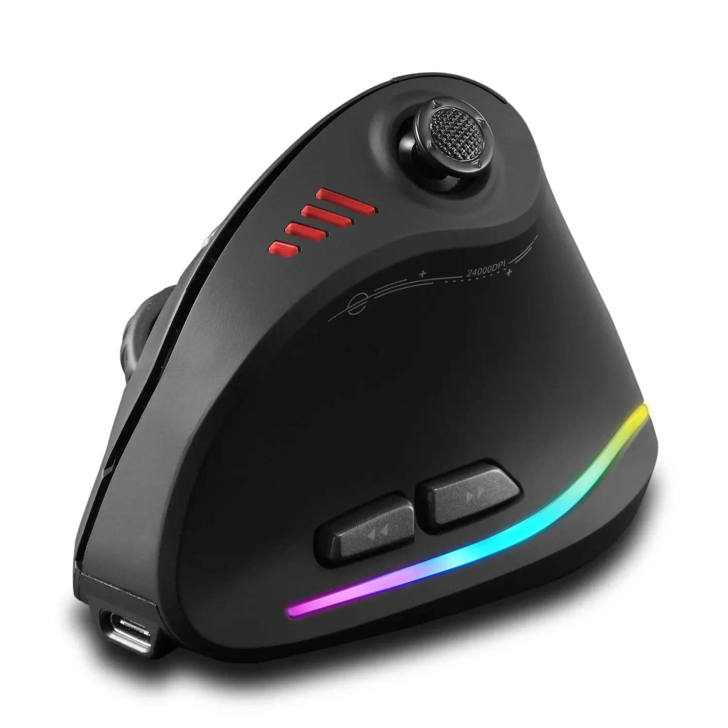 

Вертикальная эргономичная Bluetooth-мышь Zelotes F18, перезаряжаемая, 24000 точек на дюйм, компьютерная беспроводная мышь 2,4G с программируемой светодиодной подсветкой