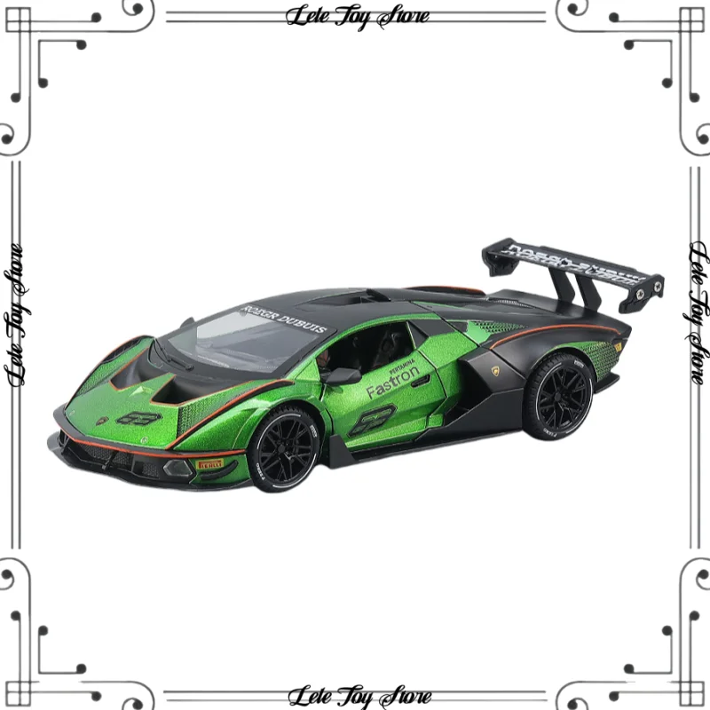 1:24 Alloy Sports Car Model Diecasts & Toy Vehicles Symulacja dźwięku i światła Pull Back Kolekcja zabawek Prezenty urodzinowe dla dzieci