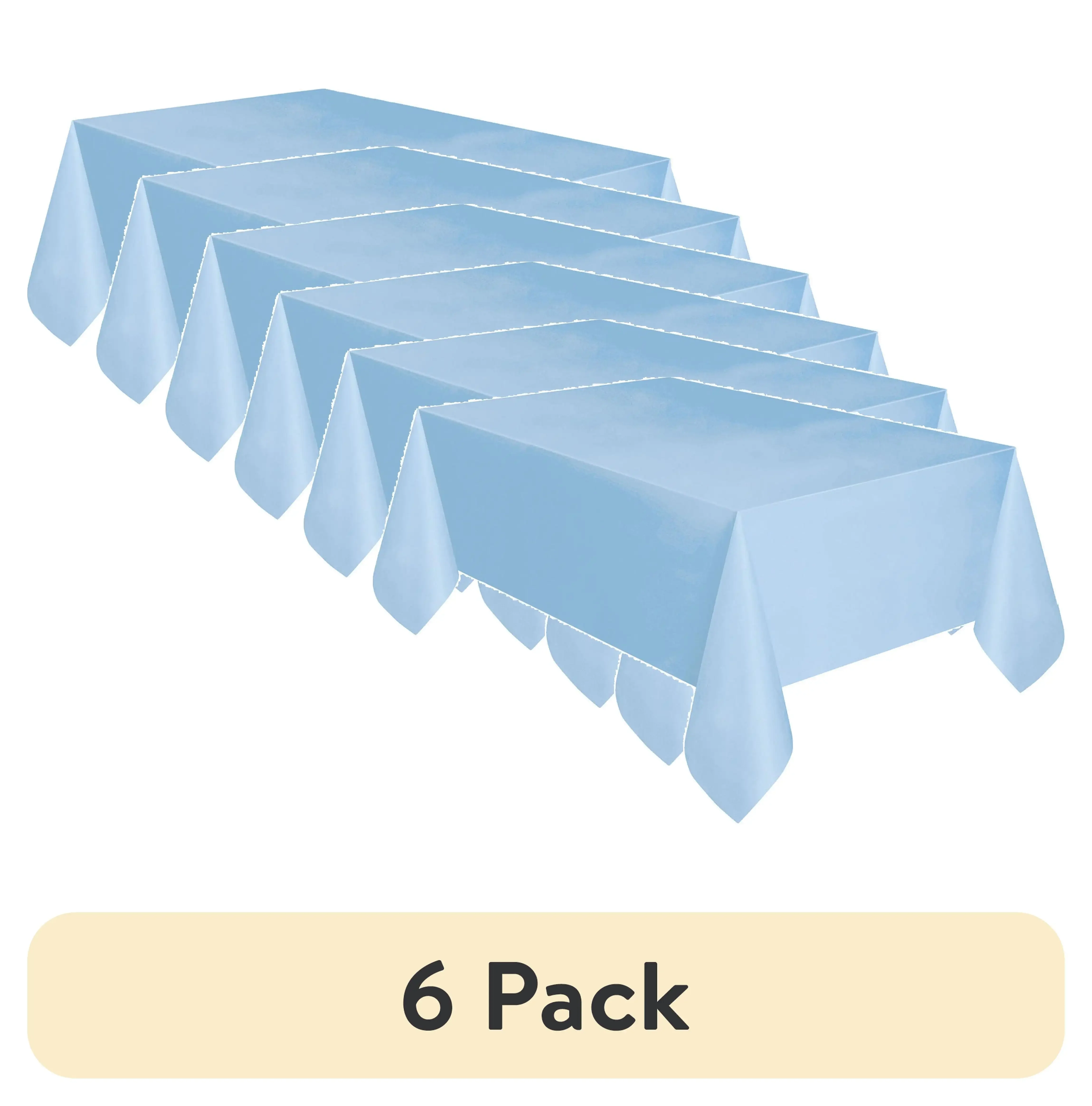 Rectangular 54" x 108" Plastic Table Cover, Light Blue image 3