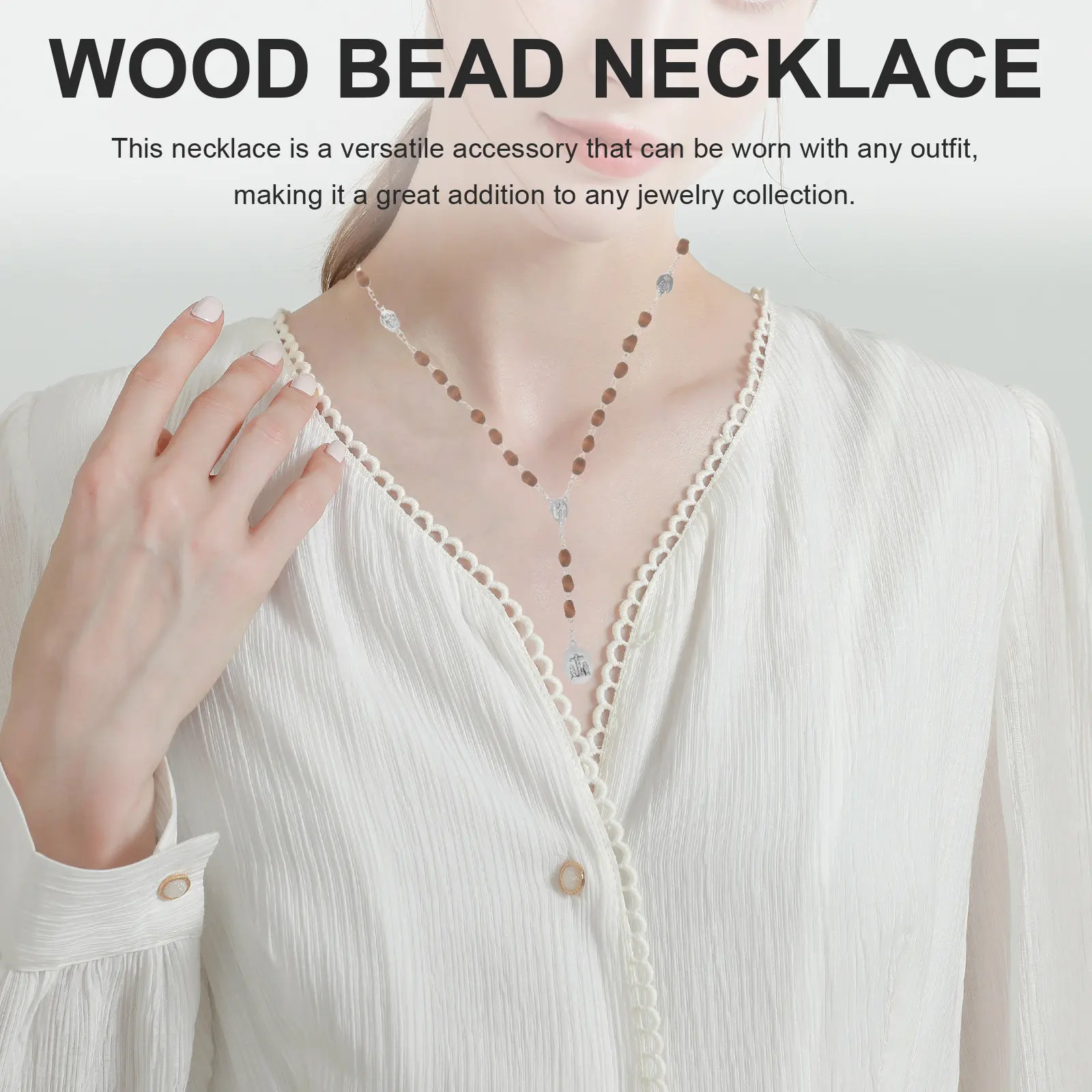 

Beaded Necklace Handmade Vintage Prayer Beads Chain For Women Vintage Necklace Fashion Jewelry Neck Accessory