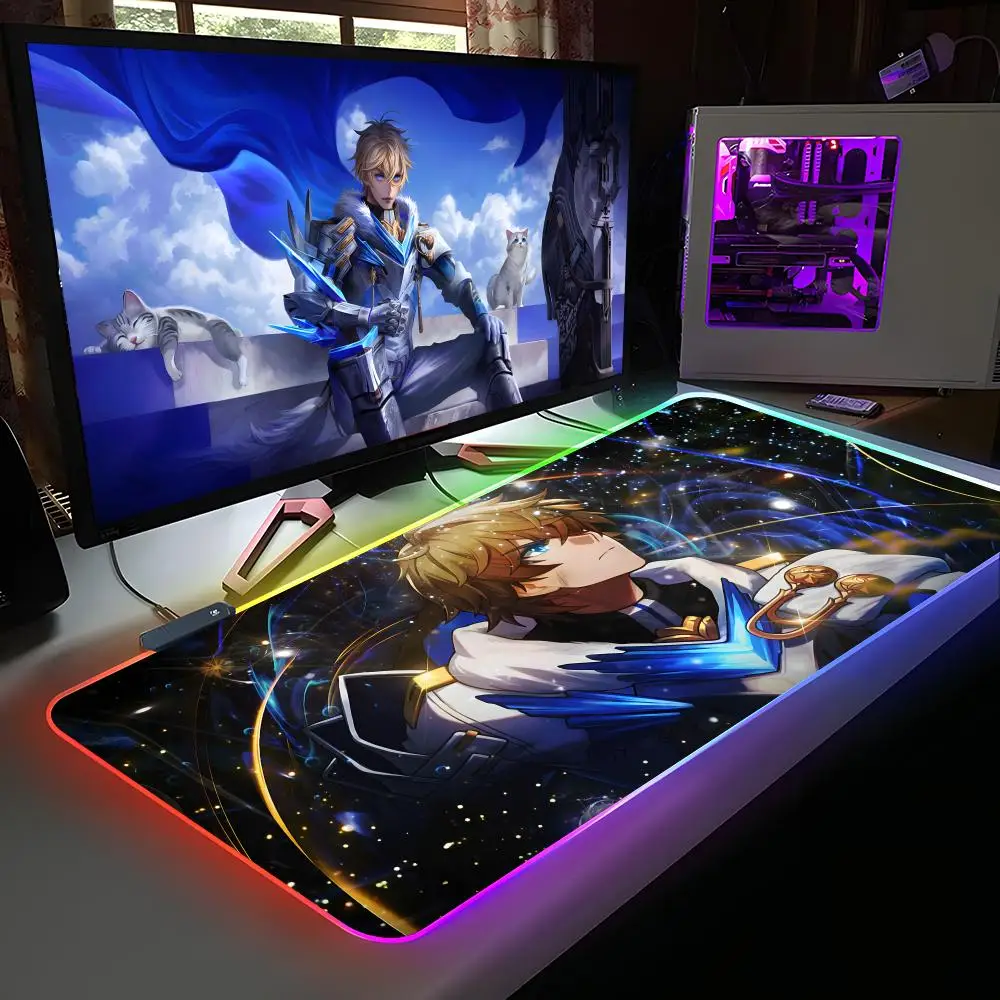 

Honkai Star Rail Gepard Mouse Pad RGB Rubber Computer Laptop Official Game Colored esports Aesthetic Pretty Fashion Luxury Mat
