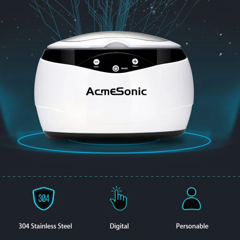 650ML Household Ultrasonic Cleaner 40KHz High Frequency Touch Operation Ultrasound Washing for Watches Jewelry Glasses Razor