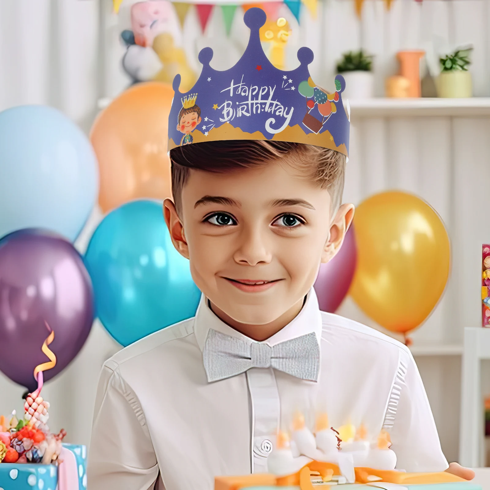 

100pcs Birthday Hat Crown Kids Party Hats Children Paper Crowns Prince Toddler Boy Girl Celebration SuppliesBirthday Prince
