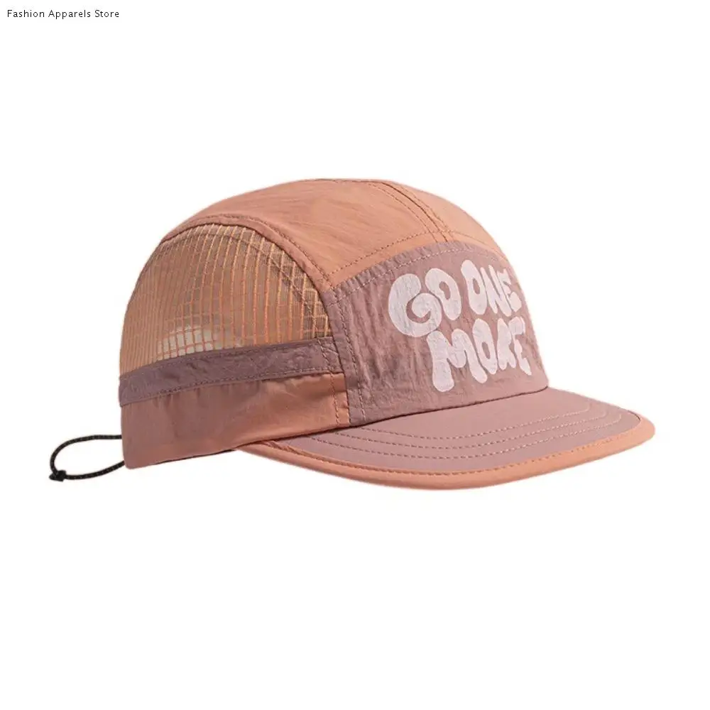 

Soft Brim Quick-drying Baseball Cap Sun Protection Retro 5-panel Breathable Hat Lightweight Hip-hop Hat Mesh Running Caps