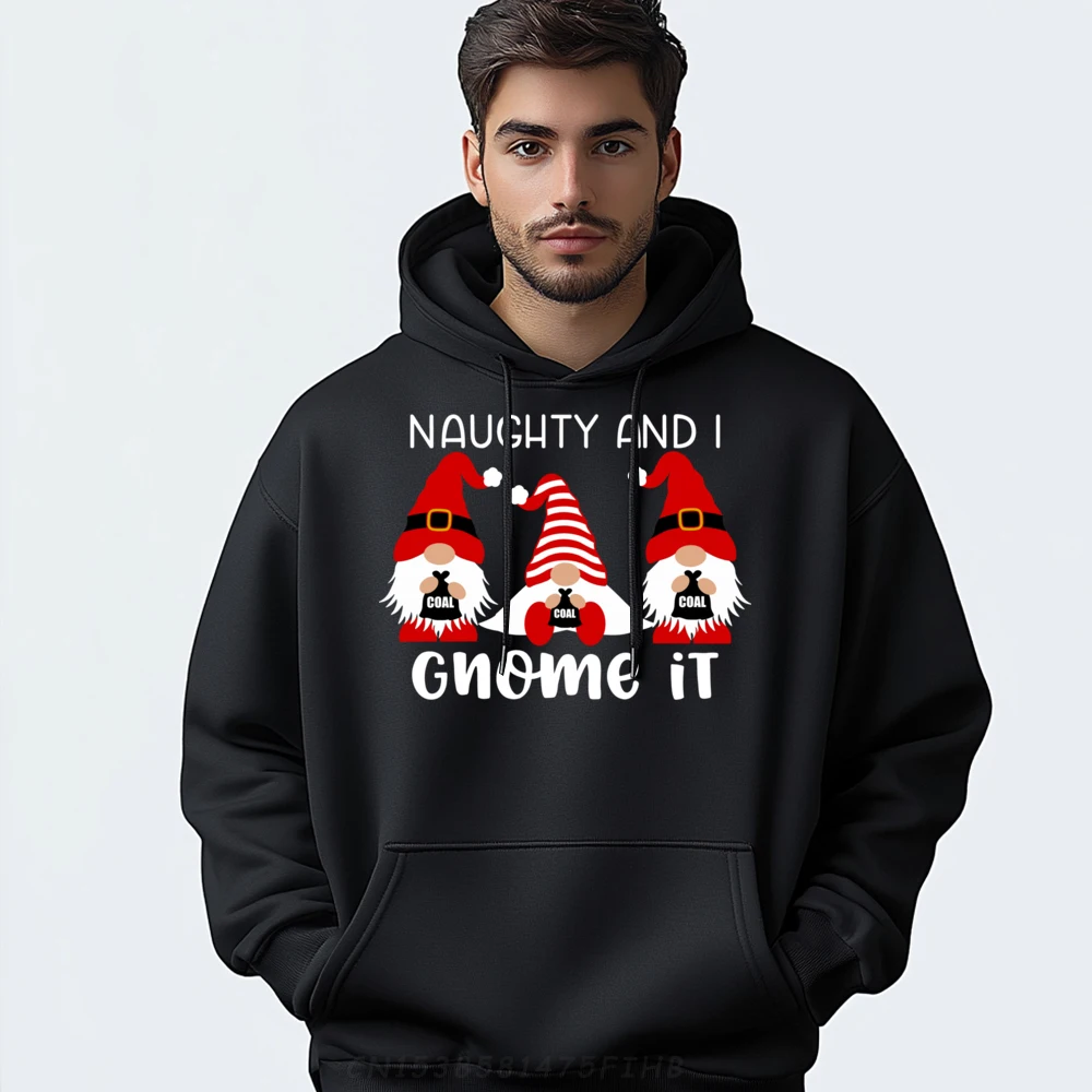 

Naughty And I Gnome It Christmas Gnomes Graphic Sweatshirts Men Breathable And Sweat-Absorbent Clothes Geek