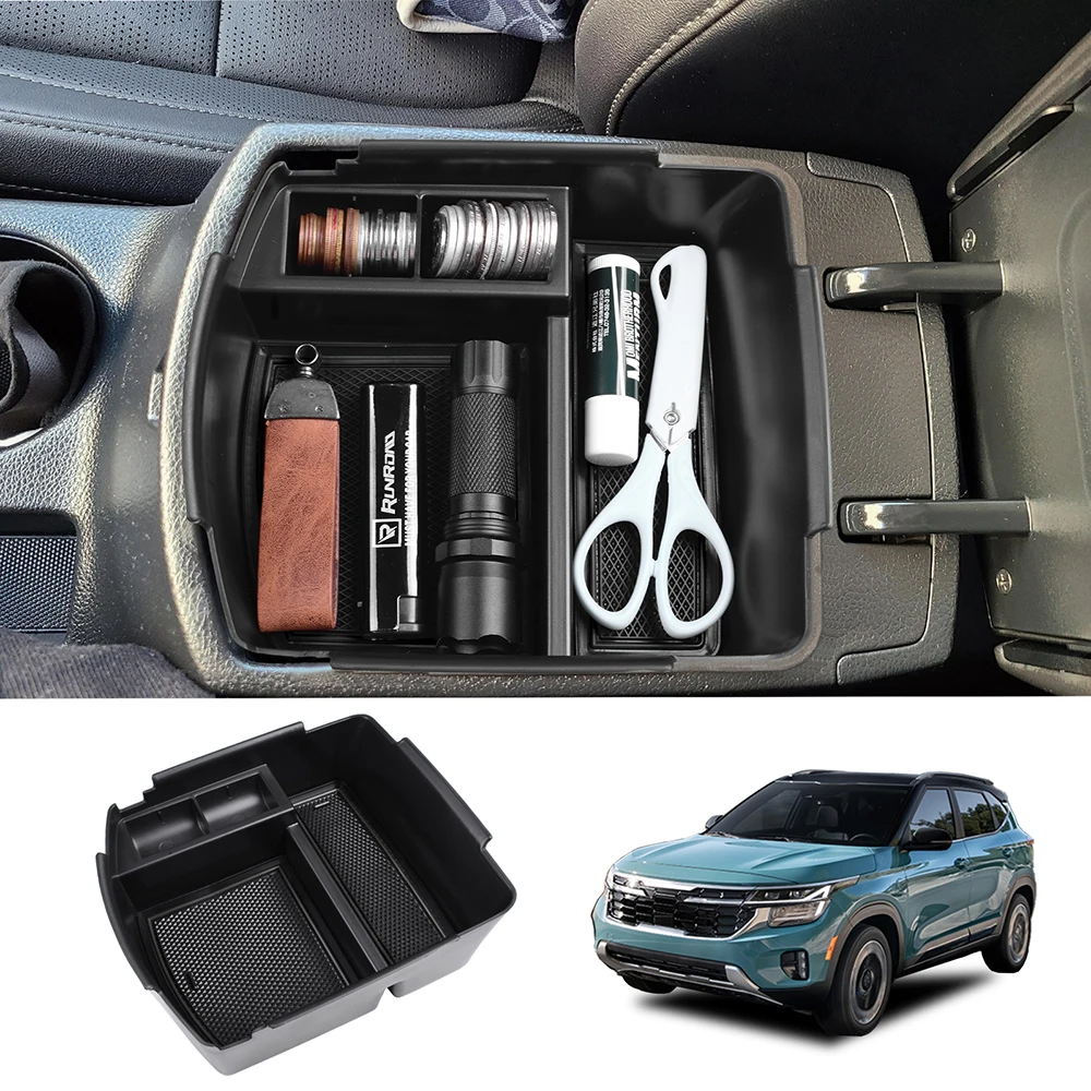 

SixthSmoy Center Console Organizer for Kia Seltos 2020 2021 2022 2023 2024 Car Accessories, Armrest Insert Tray Storage Box