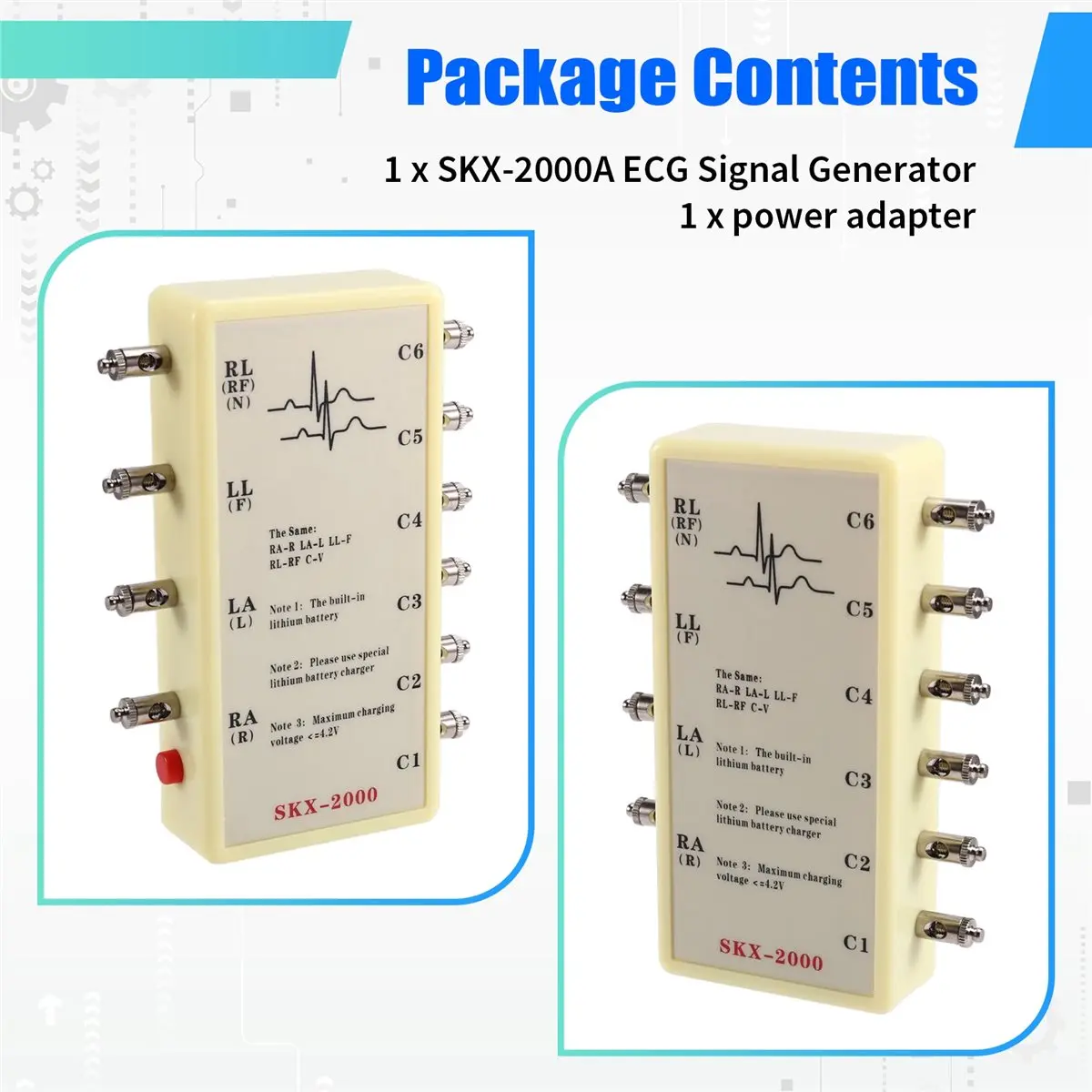 OKgood SKX-2000A ECG Signal Generator ECG Emulator ECG Simulator Simulation Instrument for Electrocardiogram Simulation EU Plug