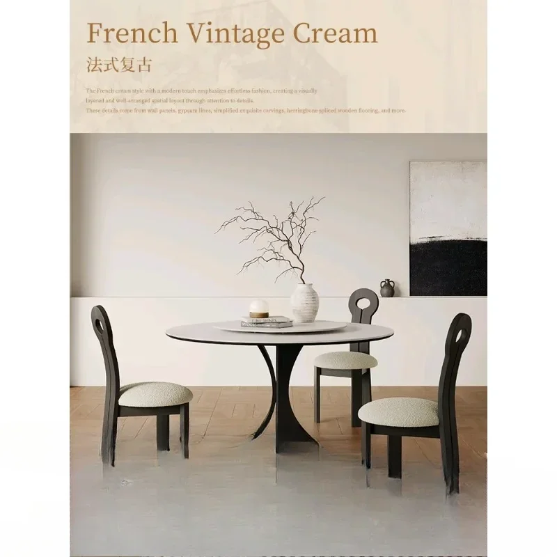 طاولة طعام من الحجر الأبيض النقي، ريترو فرنسي