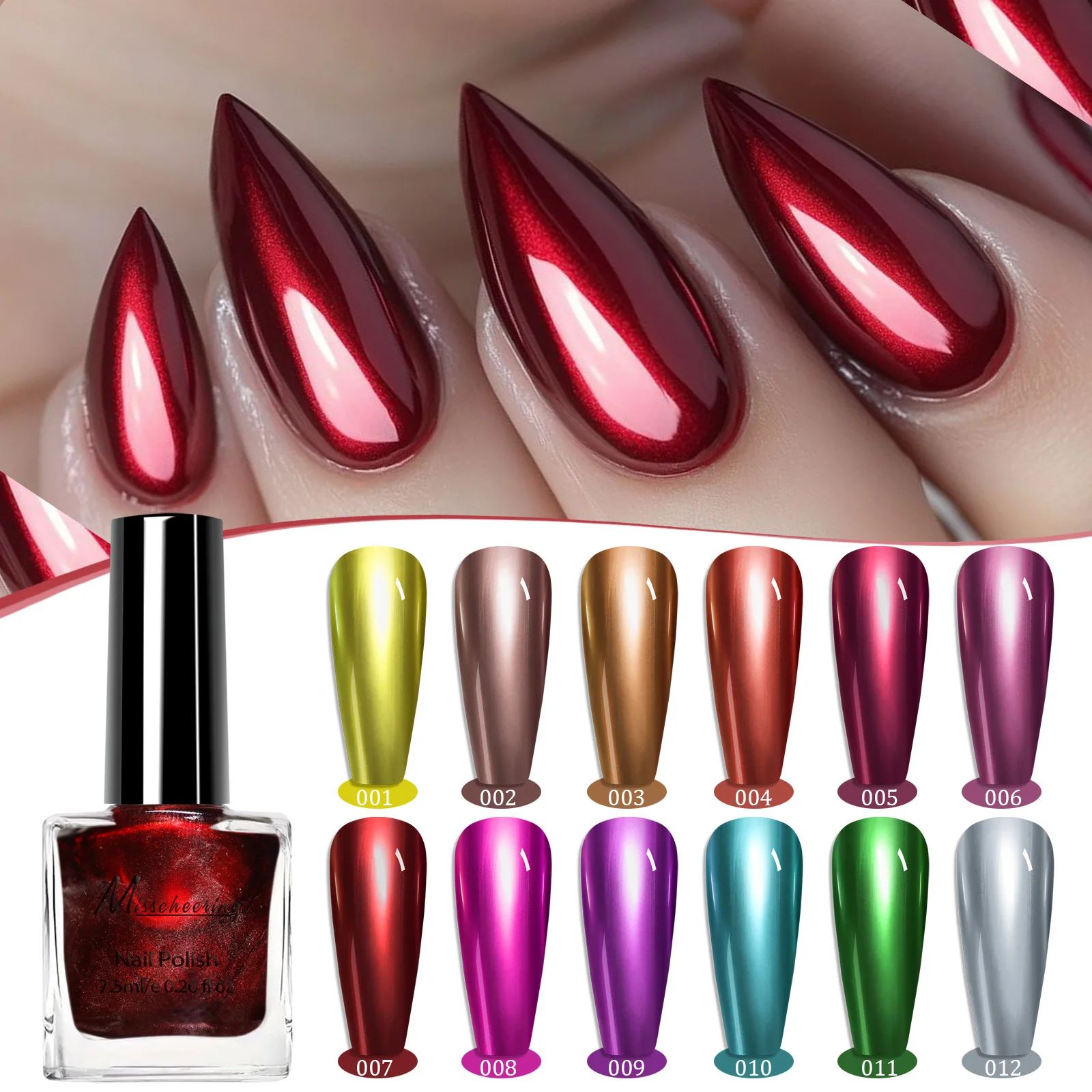 

Color Metal Mirror Effect Nail Polish Quickly Drying For Nail Art Decoration DIY Manicure Design Tools Glitter Polish