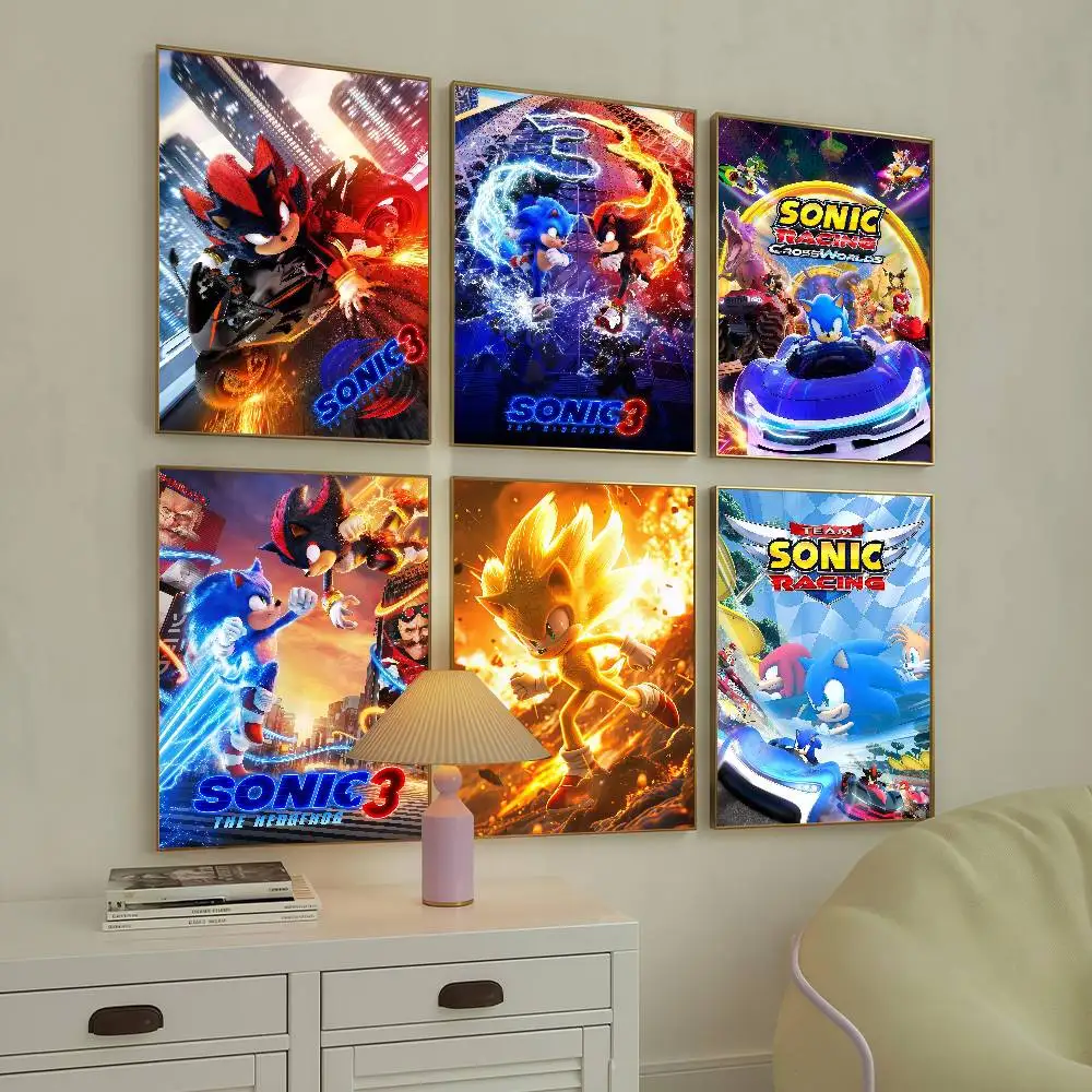 Racing Game S-Sonic R-Racing Poster Suitable For Home Living Room Bedroom Office Bar Wall Decoration Sticker