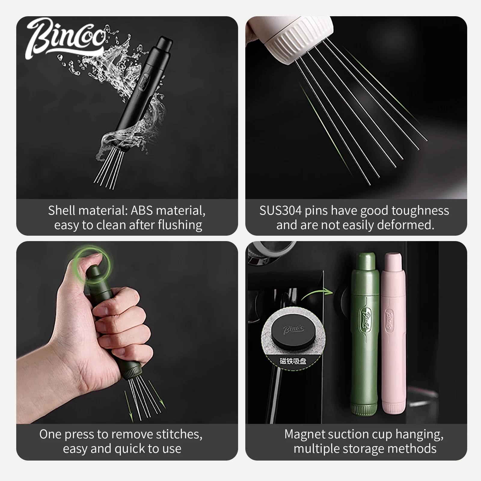 Bincoo Professional Espresso Distribution Needle Magnetic Telescopic Stainless Steel Clump Breaker Perfect for Stirring view 6