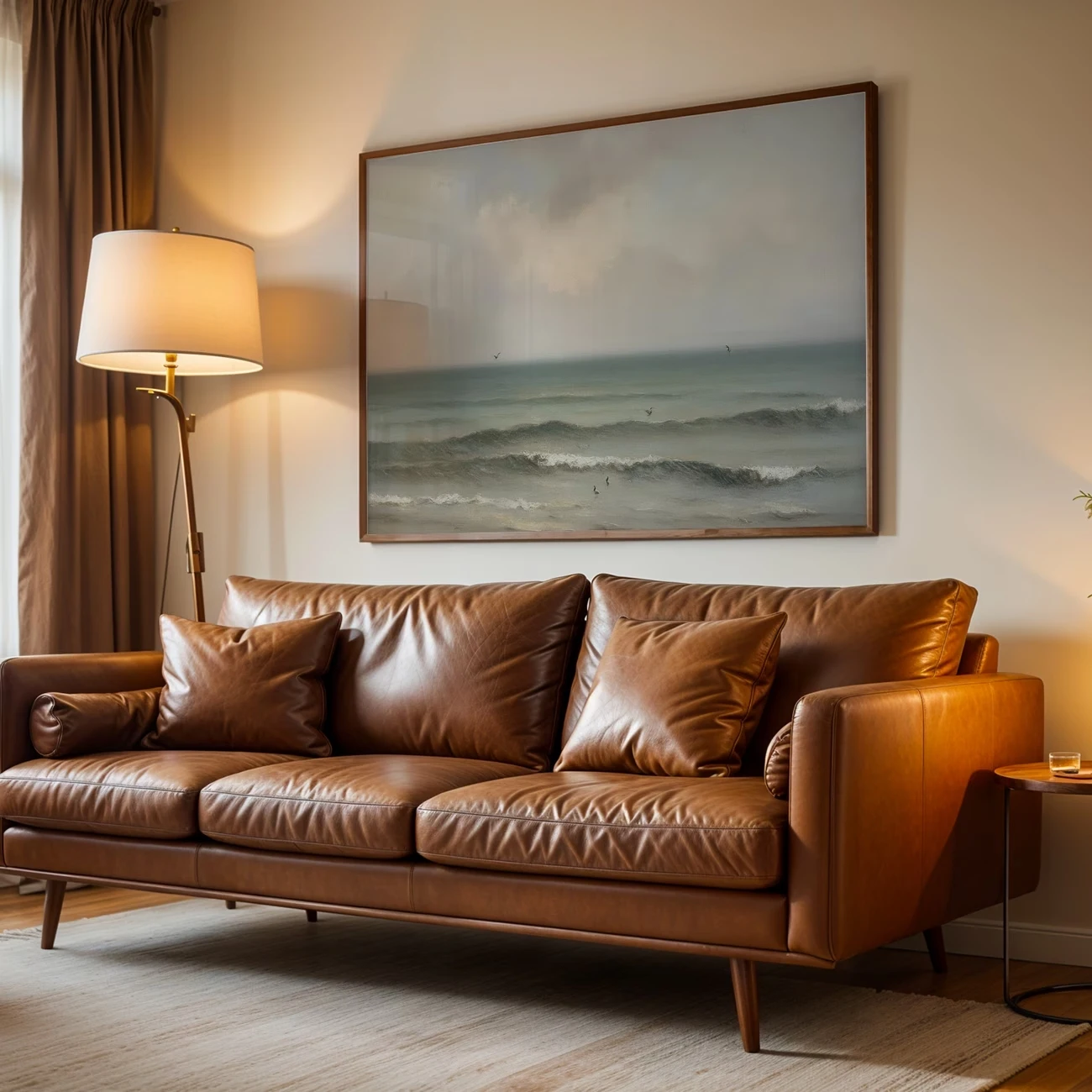 Moderner, retro-pinker Ocean View-Wandkunstdruck, Leinwandgemälde, Poster, Bild für Schlafzimmer, Wohnzimmer, Heimdekoration