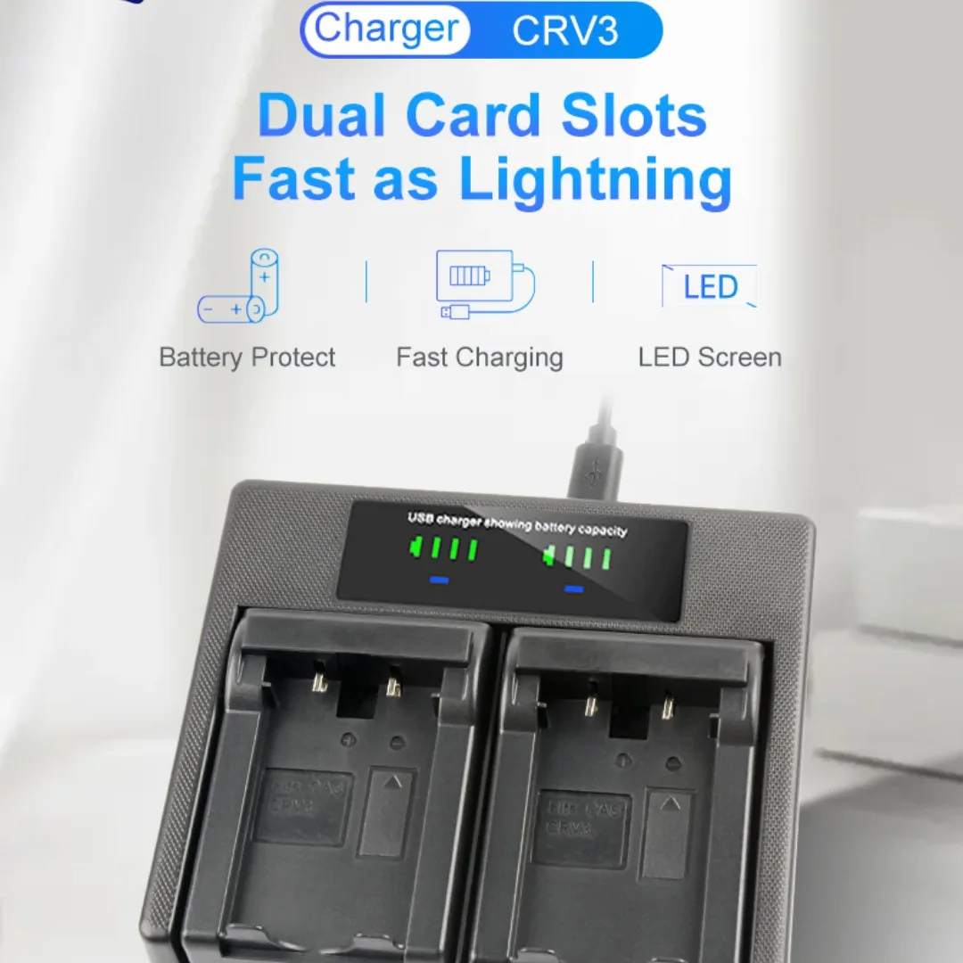 

CRV3 CR-V3 Battery LCD USB Dual Charger For Kodak Z663 Z712IS Z740 Z8612IS Z885 With USB Mirco Power Cable