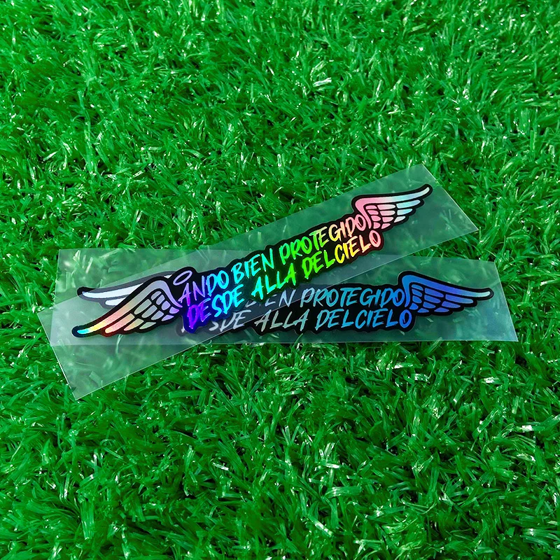 1PC/2PCS Jestem dobrze chroniony przed Up in Heaven Naklejki motocyklowe Wodoodporne na zbiornik paliwa motocykla Helemt Skuter Laser Decor — zdjęcie 5