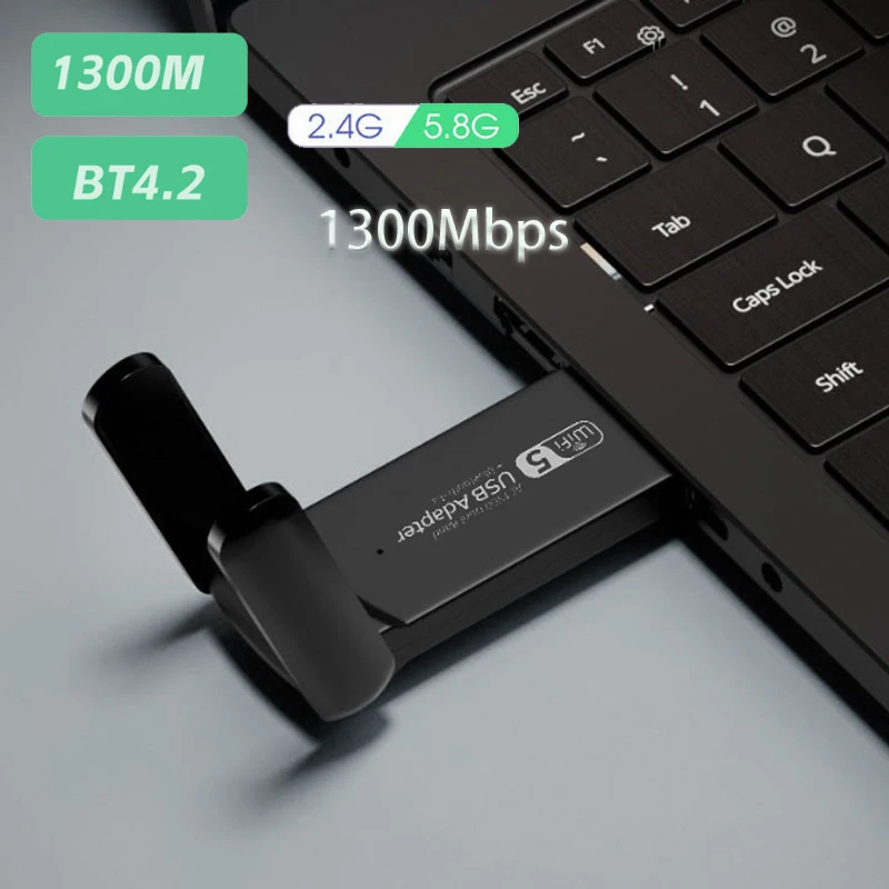 1300Mbps Bluetooth WIFI wireless network card Wireless USB Adapter Transmit/Receive WiFi Lan Card Game USB Card External Antenna