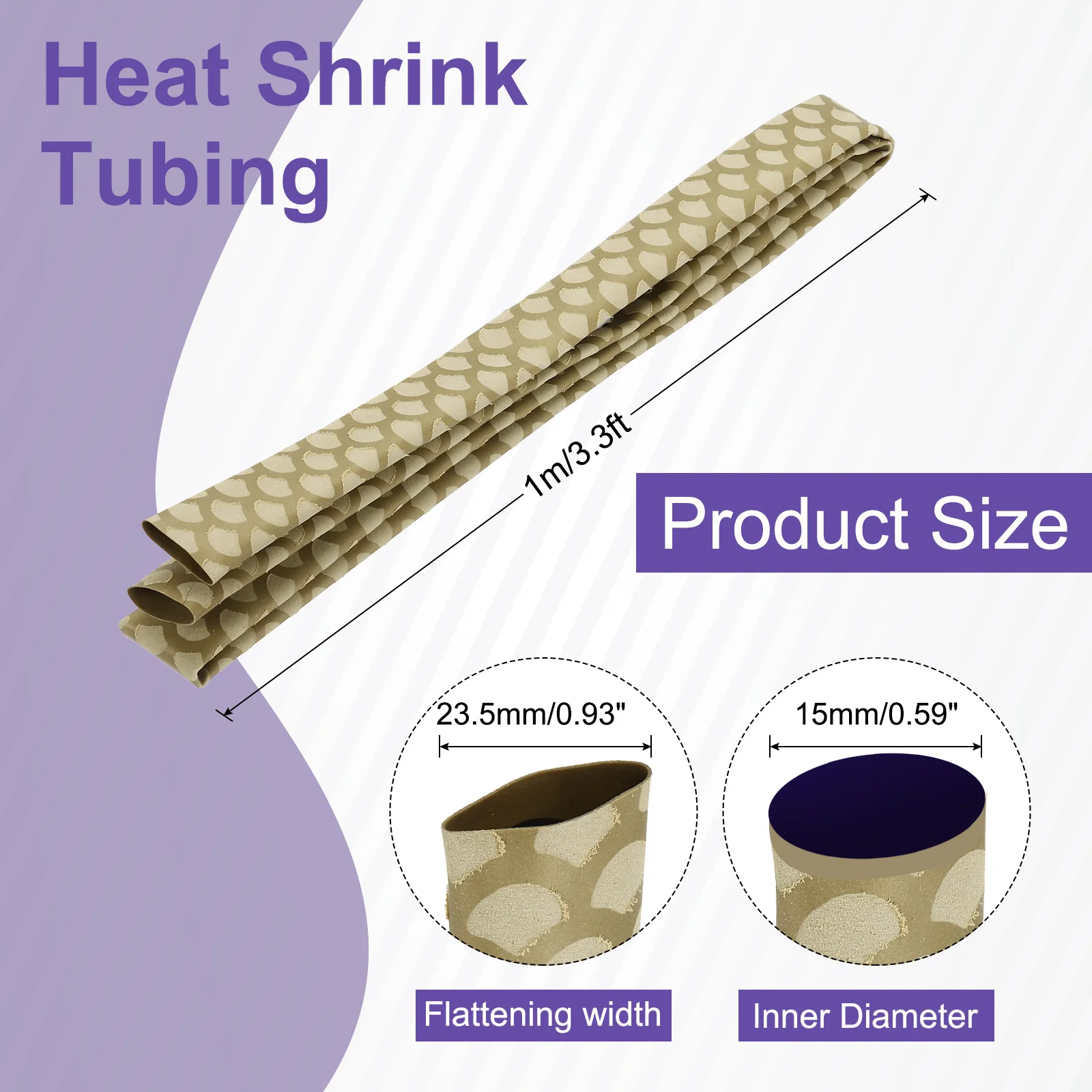 1m Anti-Slip Heat Shrink Tube for Fishing Rods 1.8:1 Waterproof Insulation Fish Scale Pattern Heat Shrink Wrap Handle Rod Grip