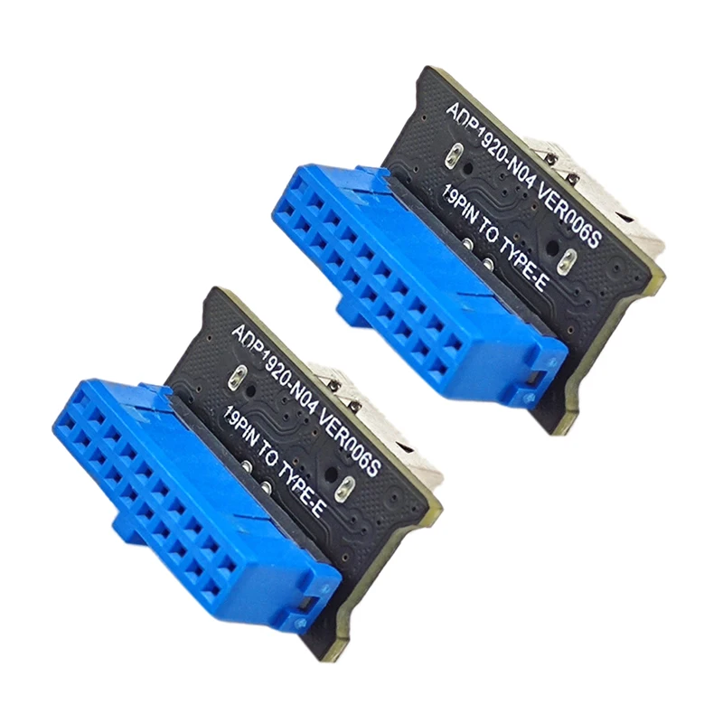 สำหรับเมนบอร์ดด้านหน้า USB3.0 19Pin ถึง3.1 TYPE-C อะแดปเตอร์ด้านหน้า TYPE-E อินเตอร์เฟส20ถึง19ขาอะแดปเตอร์การ์ดขยาย (2ชิ้น)