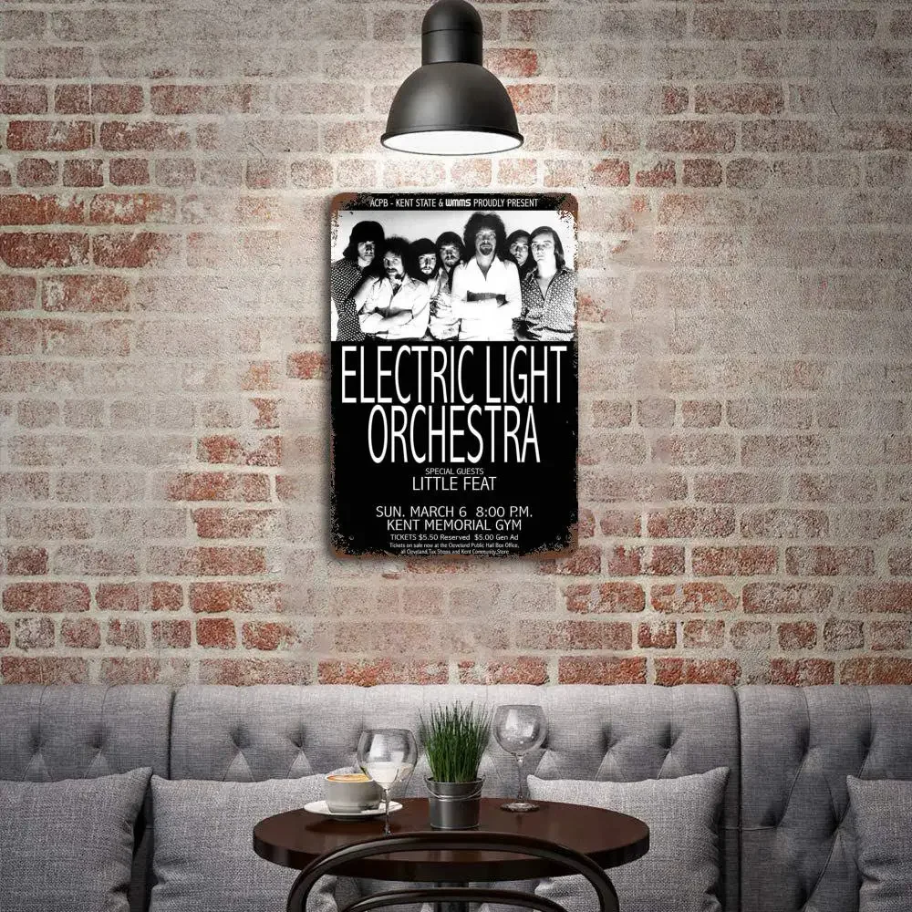 Electric Light Orchestra Decor Poster Vintage Tin Sign Metal Sign Decorative Plaque for Pub Bar Man Cave Club Wall Decoration