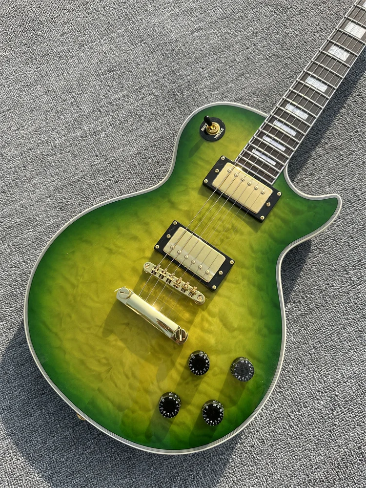 

Customized electric guitar, Caston, green large flower, made of imported wood, fast package shipping