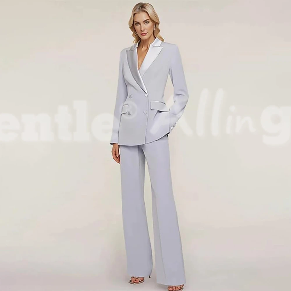 طقم مكون من قطعتين للنساء بياقة على شكل V وأكمام طويلة، ملابس غير رسمية لمكتب الأعمال للنساء، بدلة بليزر احترافية