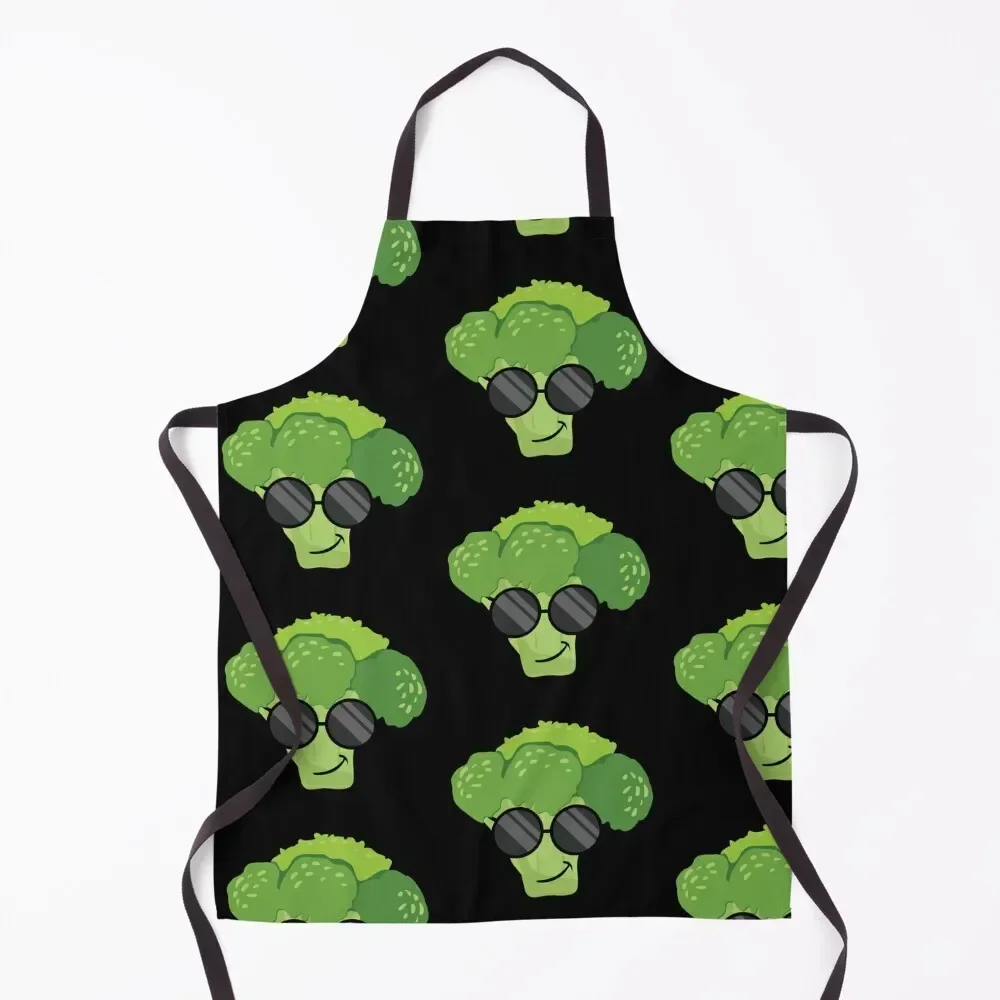 

Cool broccoli wearing Sunglasses Apron Women's Home Clothes men's barbecue Kitchen Chef professional hairdressing Apron
