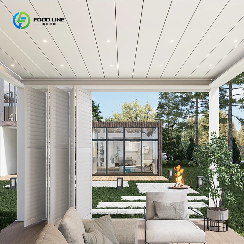 Aluminum Adjustable Louvered Motorized Pergola Screen Powder Coated for Garden Use Custom