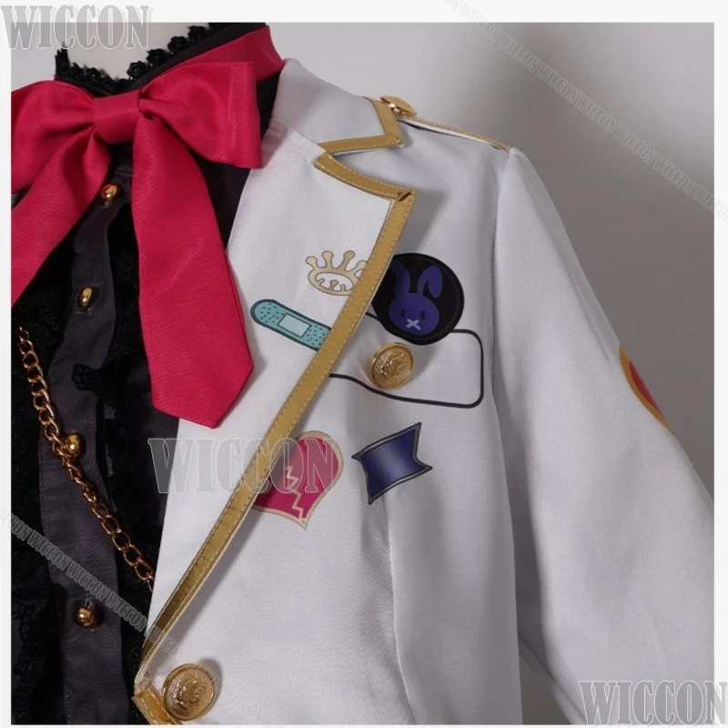 Kawaii Idol Costume White Coat Dress Wig Bow Goth Lolita Halloween Cosplay Nijisanji Vtuber Maria Marionette Navidad Carnaval - view 6