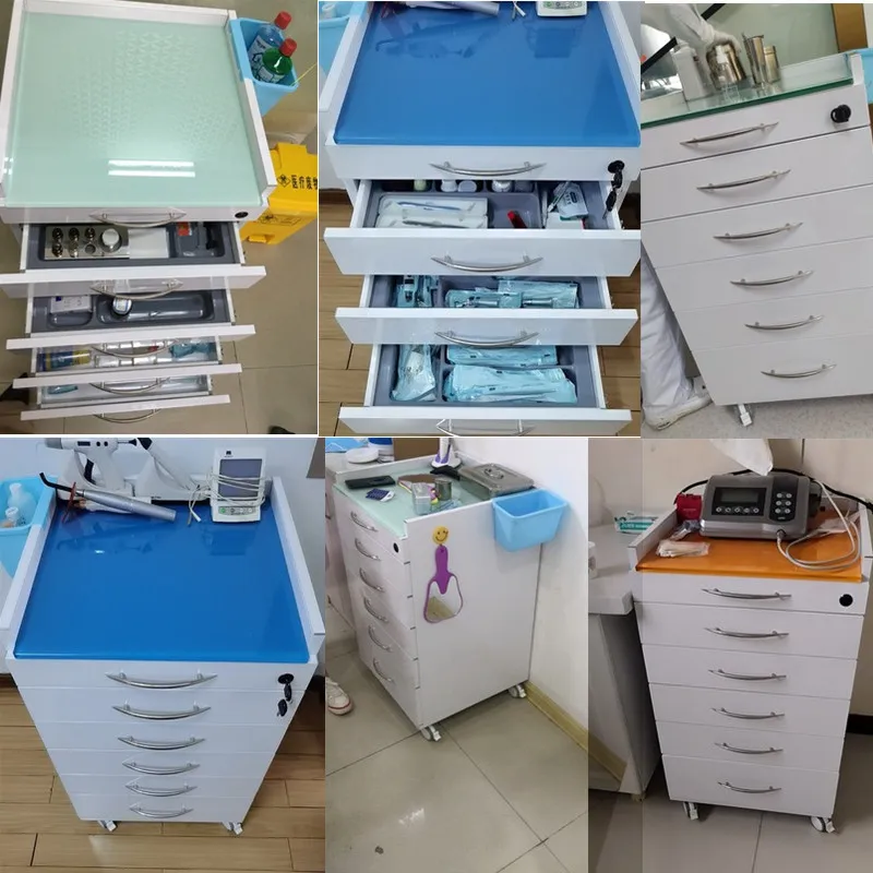 Automatically Rutern 5 Drawer Slider Mobile Medical Dental Furniture Cabinet Clinic Cabinet Hospital Cabinet With Wheel Storage