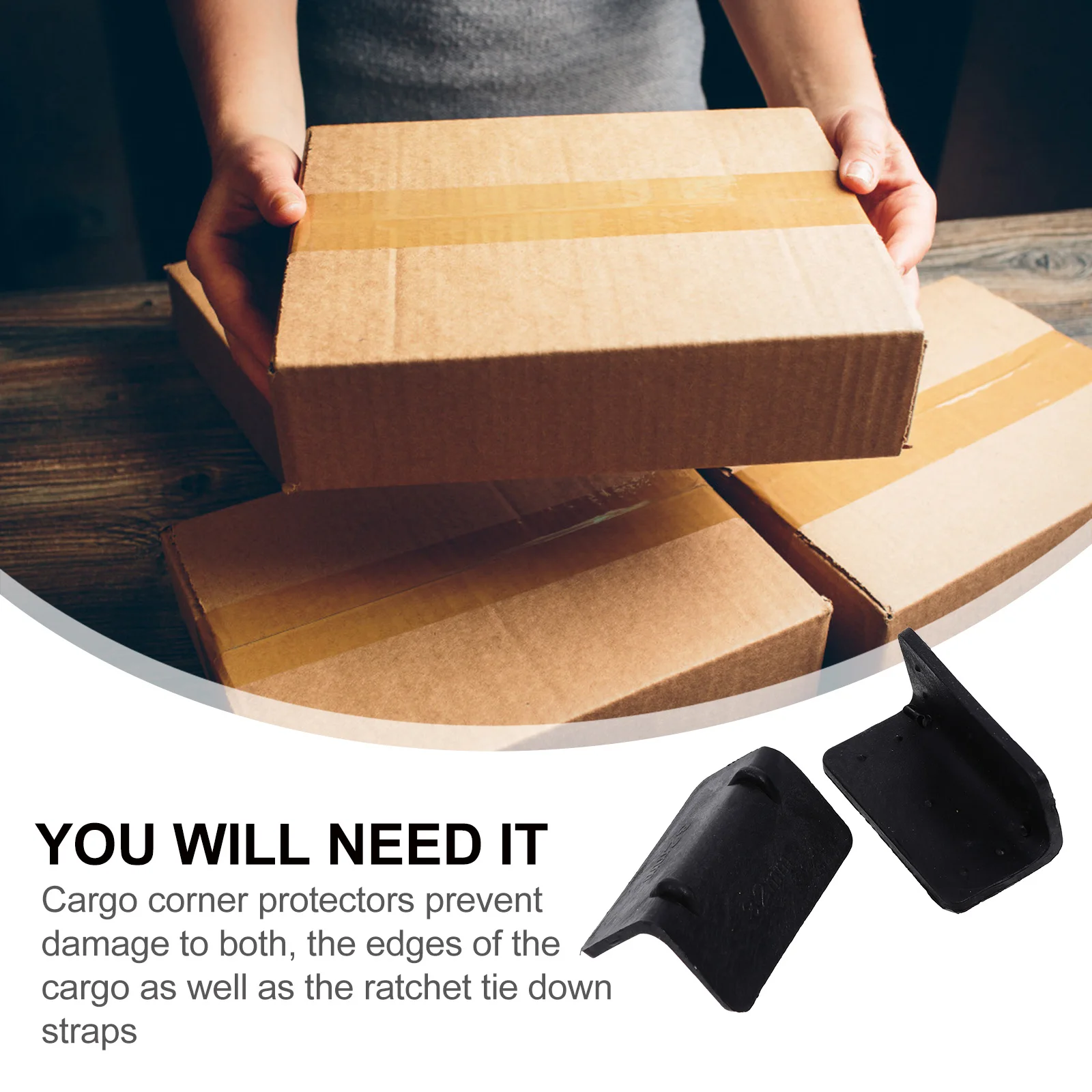 

100 pcs Plastic Corner Protectors Black Edge Straps Water Proof Package Packing Pallet Load Protectors