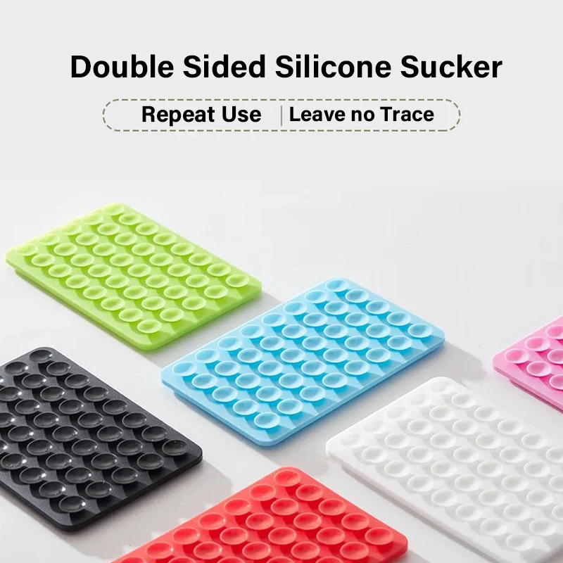 Universal Double Sided Silicone Suction Cup 24 & 40 Square Suction Cups Fixed Pad Mobile Phone Tablet Luggage Wall Suction Cup