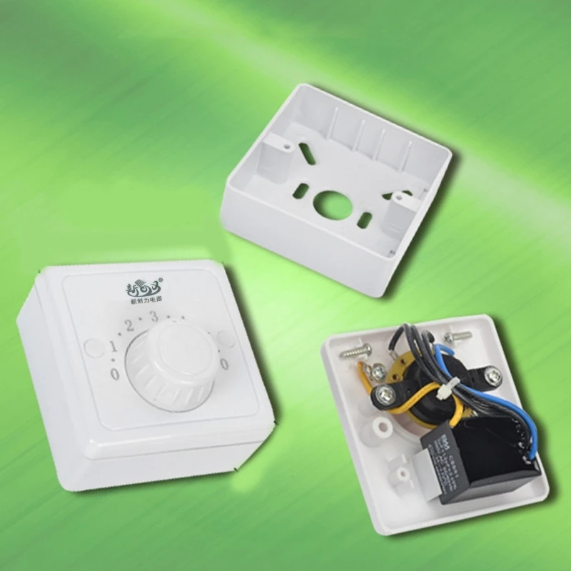 Interruptor de Control de velocidad de ventilador de techo ajustable de 5 engranajes, controlador de pared, interruptor giratorio mecánico electrónico