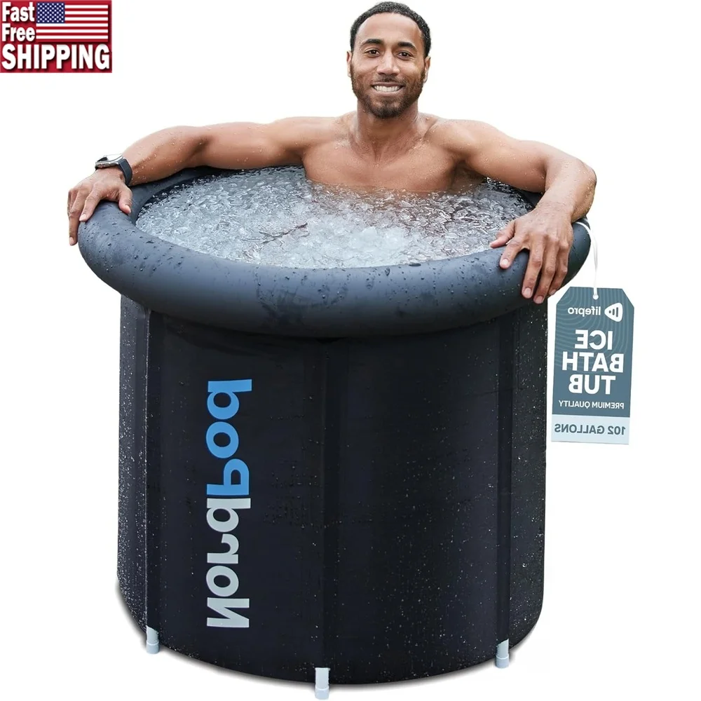 

Portable Cold Plunge Tub with Lid and Travel Bag Muscle Recovery Durable Waterproof Design Ideal Home and Outdoor Use
