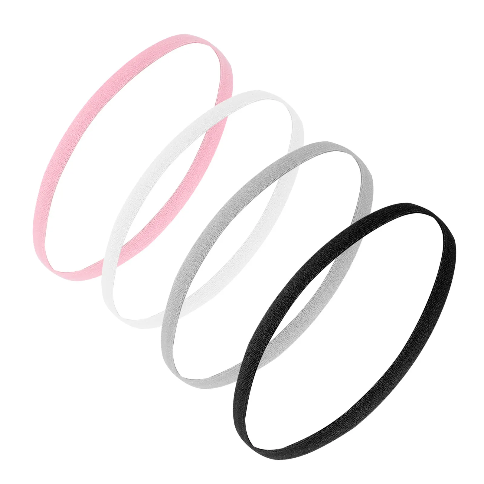 4Pcs Anti-Slip Sweatproof Headbands Elastic Woven Sports Hair Bands for Running Yoga Exercise Women Exercise Headband