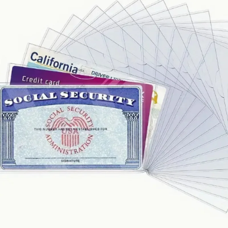 

PVC Card Protector Sleeves (Multiple Packs)10pcs 9.7x5.9cm Thickened Clear Card Holders for ID, Credit, Social Security Cards