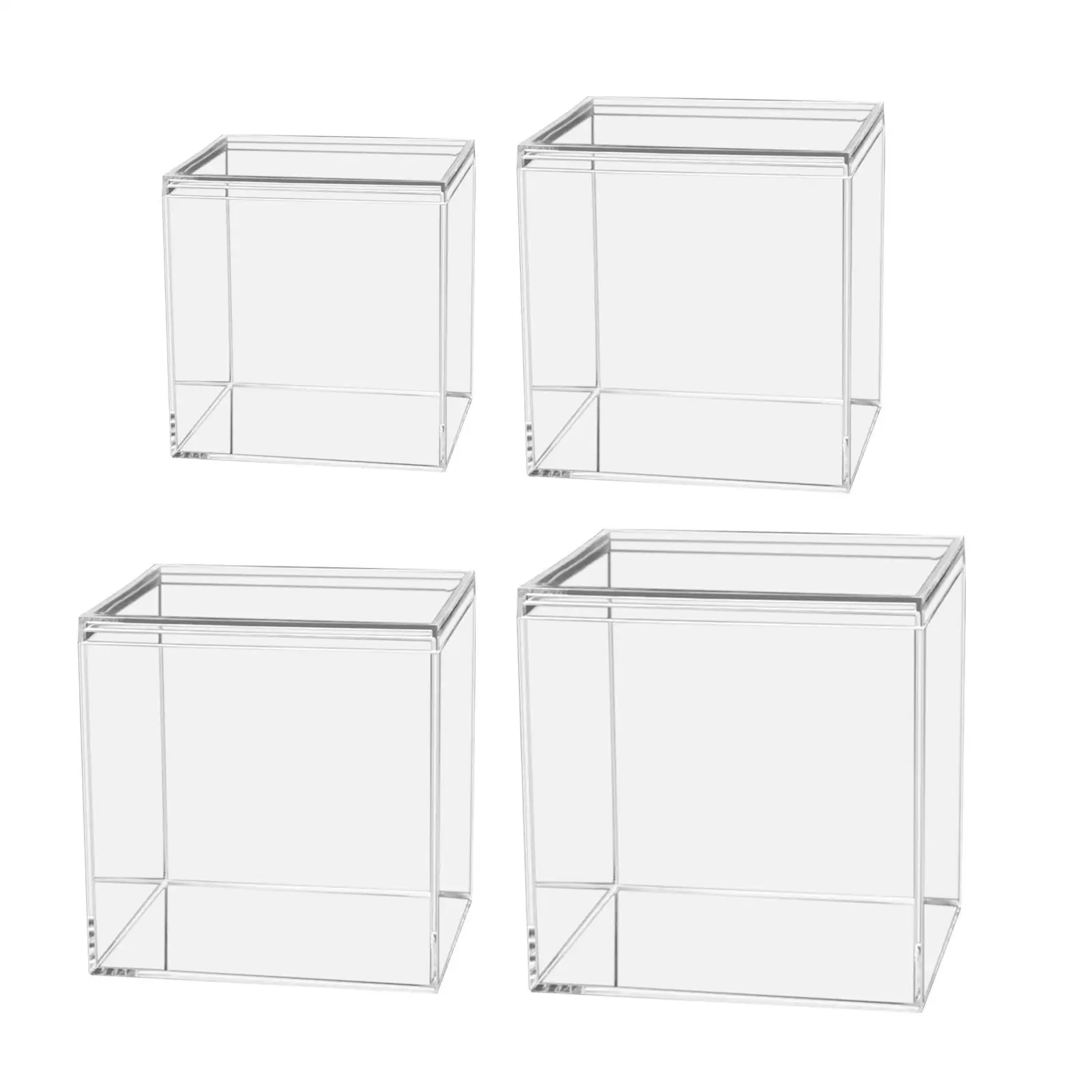 Transparent Acrylic Storage Box Makeup Organizer Container Kids Toys Puzzles Storage Bin for Cosmetics Living Room Countertop