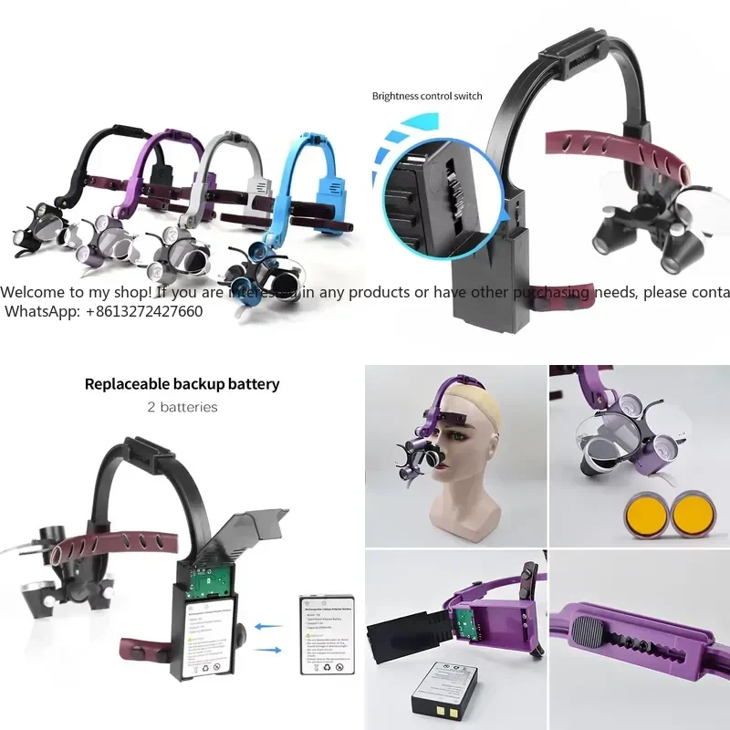 

Wireless Light Emitting Diode Headlamp magnifying glass medical magnifying glass 2.5x/3.5x with 5w