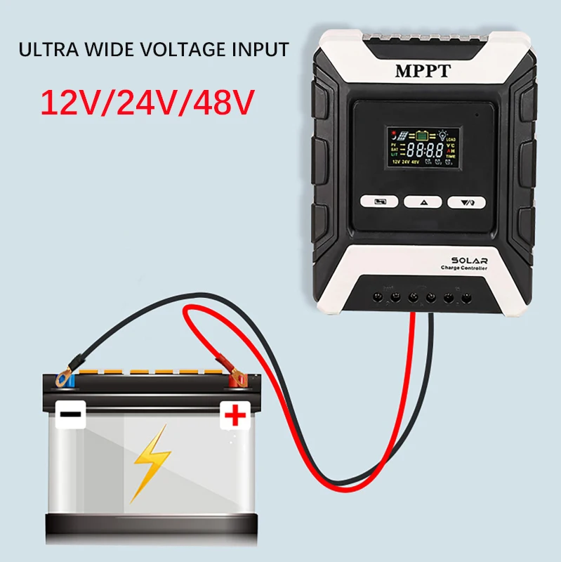 Mppt Solar Charge Controller 10A/20A/60A/80A Solar Panel PV Regulator for 12V/24V/48V Lithium /Lead-Acid/Iron Phosphate Battery