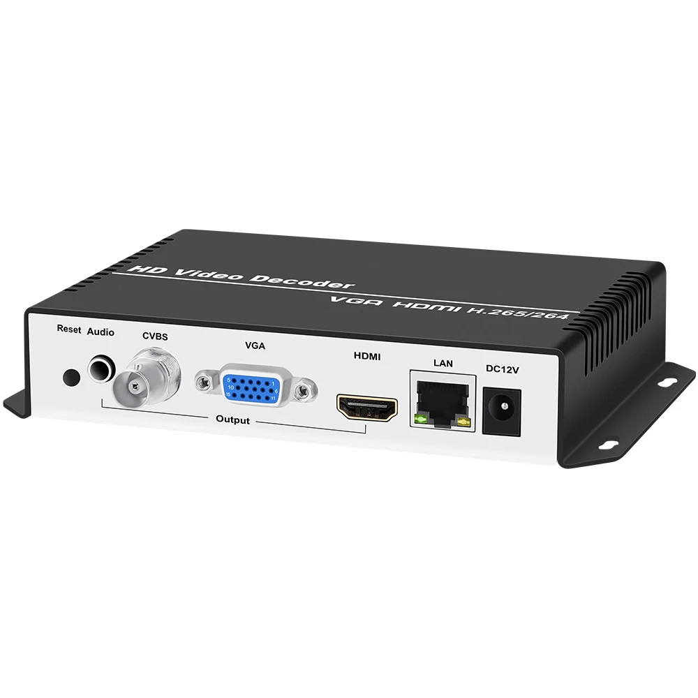 UHD 4K H.265 H.264 HDMI VGA CVBS Decoder HD SD Video IP Streaming Decoder SRT HTTPS RTSP RTMP UDP HLS to HDMI VGA CVBS Receiver