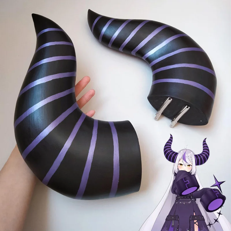 

Anime Hololive VTuber La+ Darknesss Cosplay 35cm Horns Headwear For Women Halloween Party Horns headband Costume Accessories