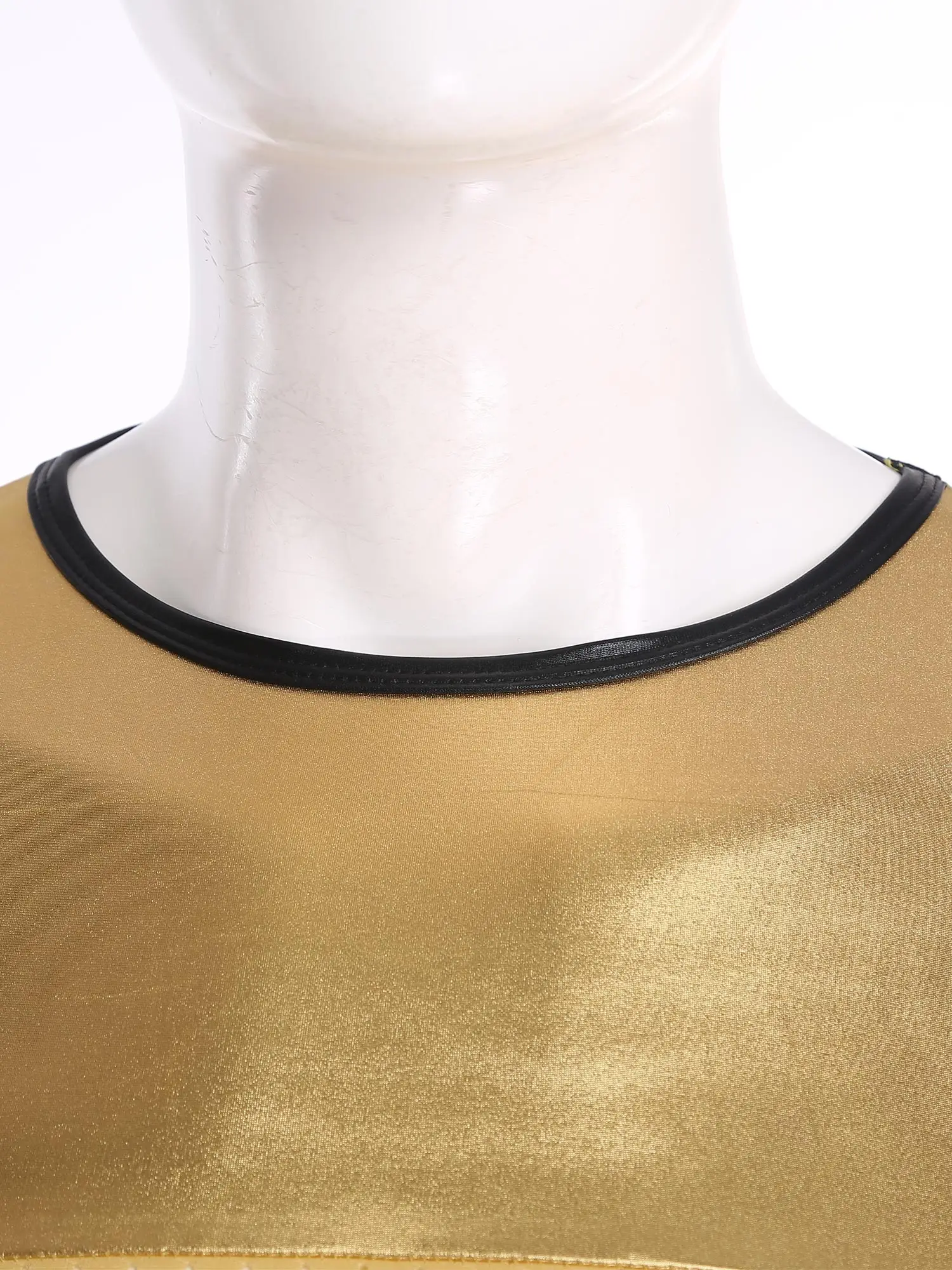 Top corto da uomo alla moda Camicette corte slim a maniche corte in mesh traspirante lucido metallizzato per la festa di ballo del club